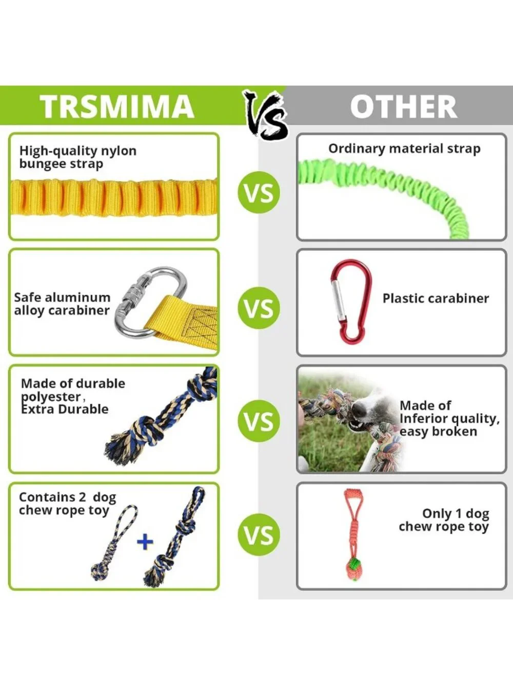 Interactive Bungee Tug Toy for Dogs - Durable Tug-of-War & Chew Rope Set